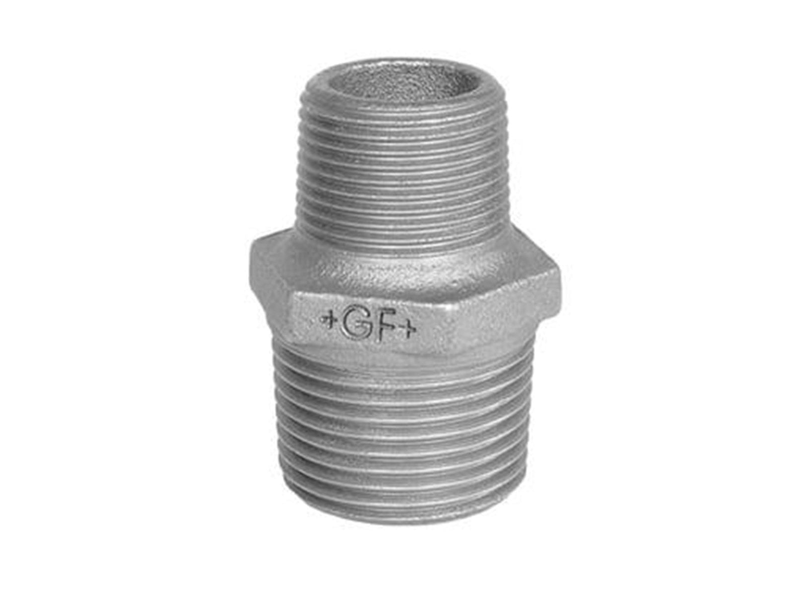 +GF+ Hexagon nipple black reducing 1 1/2 x 1 +GF+ Hexagon nipple black reducing 1 1/2 x 1
